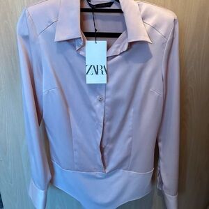 Zara Women's Elegant Light Pink Blouse